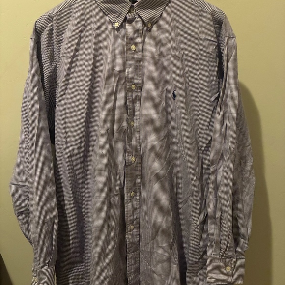 Ralph Lauren Other - Ralph Lauren Yarmouth Shirt Mens 17.5 34/35 Purple Gingham Check Long Sleeve